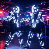 Nachtclub-Party-Performancekleidung Rave Bar LED Leuchtende Blitzanzüge Herren Rüstungskleidung Acryl LED Tanz Weihnachten Geburtstag