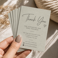 Cartes de remerciement personnalisées de luxe avec logo, cartes d'instructions d'entretien des bijoux, service d'impression pour les petites entreprises