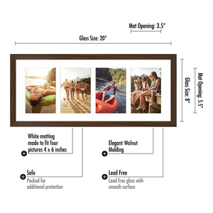 Cắt Dán khung hình dài gỗ có thể chứa bốn bức ảnh treo tường trưng bày Khung Ảnh và trang trí phòng khách - Product Image 4