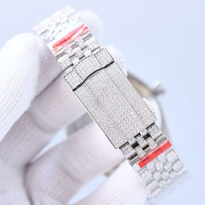 Montre-bracelet de luxe pour homme en acier inoxydable de haute qualité, boîtier saphir 40 mm, lunette sertie de diamants Moissanite, mouvement automatique à aiguilles, design tendance - Product Image 6