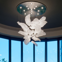 Lustre moderne en verre LED personnalisé pour décoration intérieure, villa, hôtel, hall, escalier
