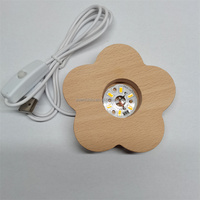 2024 nouveauté personnalisable moderne LED nuit Table lampe bois 3D Illusion lave lumière Base pour salon décor interrupteur électrique