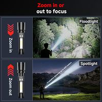 Lampe torche tactique LED rechargeable portable haute puissance, zoomable, longue portée, étanche, pour situations d'urgence en extérieur