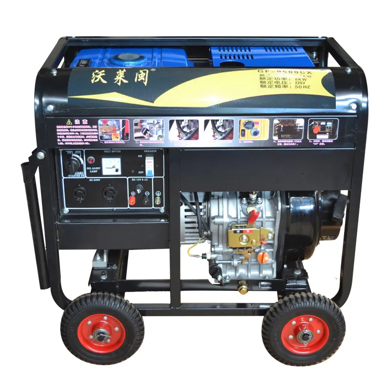 50Hz im lặng Máy phát điện diesel đặt làm mát bằng không khí hộ gia đình nhỏ 5KVA 6.5kw 8KW 10KW 10KVA mở máy phát điện diesel để bán