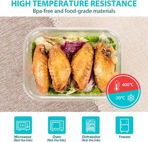 Meilleures ventes 2025 : Ensemble de récipients alimentaires en verre, sains, compatibles micro-ondes, pour la rentrée scolaire et la cuisine, certifiés CE - Product Image 3