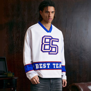 Jersey Retro Boxy Fit kustom Jersey hoki es reversibel poliester pakaian olahraga dewasa dengan nama tim cetak untuk dewasa - Product Image 1