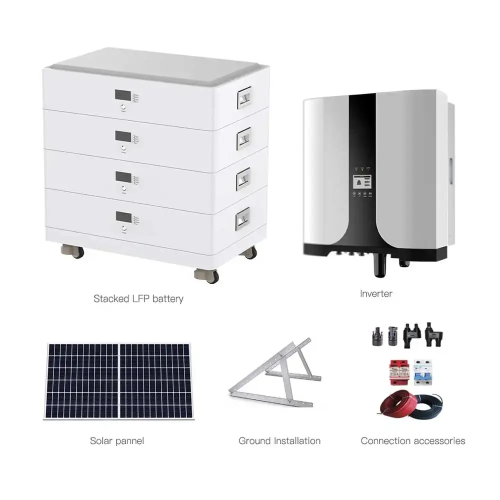 Set lengkap sistem rumah surya 8 kw dengan inverter, pengendali baterai energi matahari bebas muatan listrik