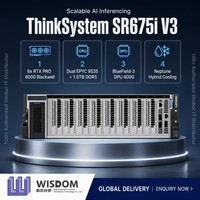 Server Lenovo ThinkSystem SR675i V3 Dual AMD EPYC 9535 1.5TB DDR5 8x NVIDIA RTX PRO 6000 Blackwell GPU AI Inferencing HPC 3U