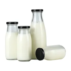 Inchiostro di soia all'ingrosso vuoto 250ml 500ml succo di latte bevanda bottiglia di vetro bottiglia di succo di vetro per la vendita