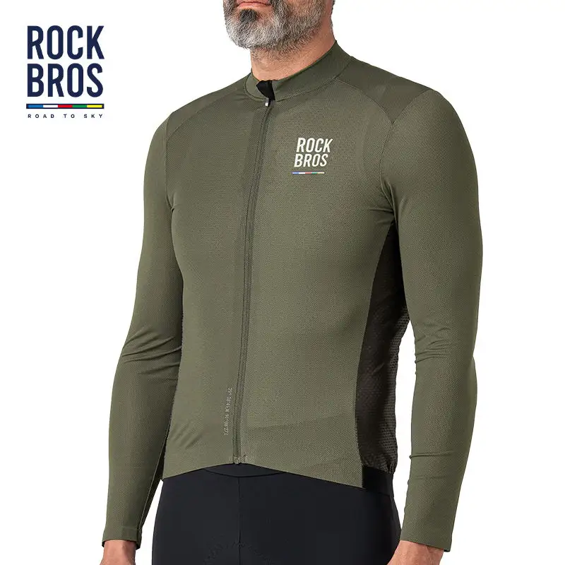 ROCKBROS ROAD TO SKY SERIES abbigliamento da ciclismo a maniche lunghe da uomo servizio personalizzato all'ingrosso maglia da ciclismo della squadra di ciclismo