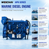 Moteur diesel marin Weichai série WP6 122-228 ch WP6C198-23 WP6C220-23 WP6C250-23 Propulsion pour bateaux de pêche et navires de marchandises