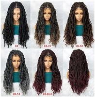 Perruque tressée sans nœuds en dentelle transparente, sans colle, pour vente en gros - Cheveux synthétiques en fibre haute température, résistants à la chaleur, de qualité supérieure