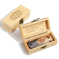 Couteau de poche gravé personnalisé avec boîte cadeau - Parfait pour Noël, la fête des pères, un anniversaire, une remise de diplôme