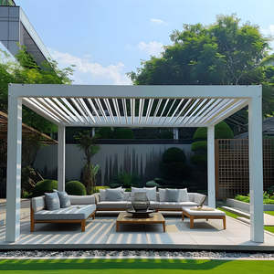 Pergola bioclimatique motorisée en aluminium avec revêtement en poudre, moderne et personnalisable, pour balcon extérieur, jardin magique - Product Image 6
