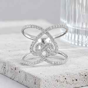 Bague géométrique 3D en forme de cœur pour femme, bijou tendance pour l'index - Product Image 4