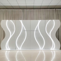 Fond de scène LED FURUN pour mariage avec ondes en S, éclairage décoratif pour hôtels et événements, vente directe fabricant