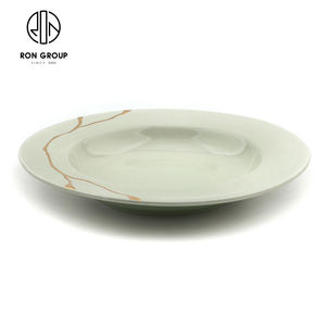 Nouvel arrivage de vaisselle ronde en porcelaine verte 10/12 pouces pour le stockage des aliments à dessert pour les couverts de dîner commerciaux de restaurant d'hôtel - Product Image 6
