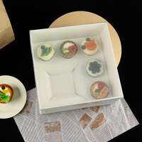 Boîte d'emballage en papier portable à 6 cavités pour desserts, pâtisseries, muffins et cupcakes, avec couvercle en PET, idéale pour les fêtes, les boulangeries, la restauration et les plats à emporter