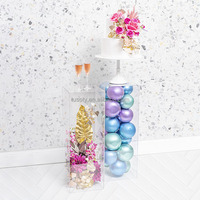 Ensemble de vente en gros de support de gâteau en acrylique transparent rectangle moderne pour l'affichage de table de mariage