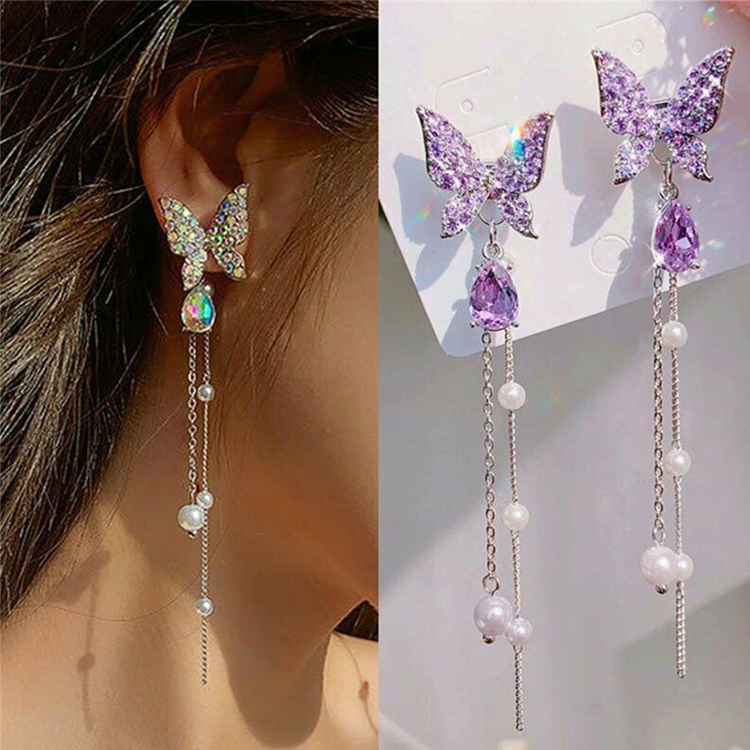 Fashion Jewelry Butterfly Earring Fairy Simulation Insect Wing Hook Earring Translucent Cicada Wing Drop Earrings