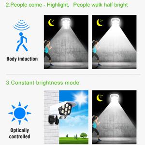 Nuevas Lámparas Solares LED de Seguridad para Exteriores con Sensor de Movimiento Simulado, Lámpara de Pared, Luces Solares para Cámaras de Vigilancia - Product Image 6