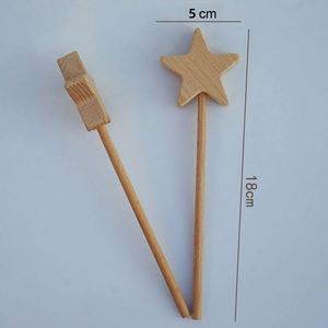Varita Mágica de Madera de Haya Ecológica para Niñas, Diseño de Oso, Estrella y Flor, para Disfraces de Princesa, Espectáculos de Magia, Cosplay y Fiestas - Product Image 2