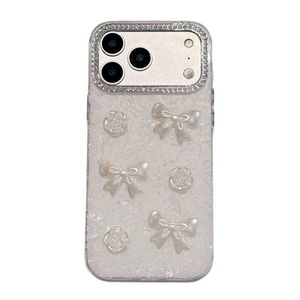 เคสโทรศัพท์มือถือลายดอกกุหลาบ โบว์ ประดับเพชร ลายหินอ่อน สำหรับสาวแฟชั่น รุ่น iPhone 17pro 16 15 ลายเปลือกหอย ขายส่ง - Product Image 6