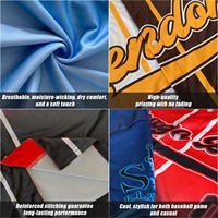 T-shirt à manches courtes personnalisé OEM pour fans de baseball, jersey de baseball et de softball en maille premium entièrement sublimé