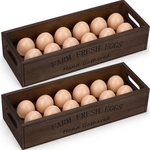 Wooden Egg Storage Box Solid Wood Farm Fresh Eggs Tray Stackable <b>Kitchen</b> Egg Rack Retro Design Freshness Preservation - Product Image 3