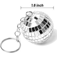 BSBH Vente Chaude De Mode Vintage Partie Miroir En Plastique Laser Disco Ball Porte-clés Avec Sourire Visage Pendentif