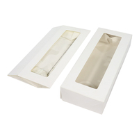 Boîtes d'emballage pour gâteaux en carton blanc rectangulaires personnalisées, boîte à gâteau roulé en carton ivoire avec fenêtre transparente