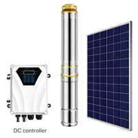 Pompa Sumur Dalam Tenaga Surya Stainless Steel 3 Inci MPPT Brushless DC, Pompa Air Tenaga Surya 26-180m High Head Submersible untuk Irigasi Pertanian