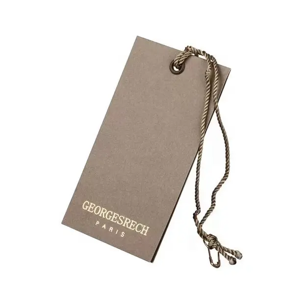 Recycled Hang Tag Clothing paper tag With Embossed Hangtags For Clothing custom FSC paper logo name brand hang label tag