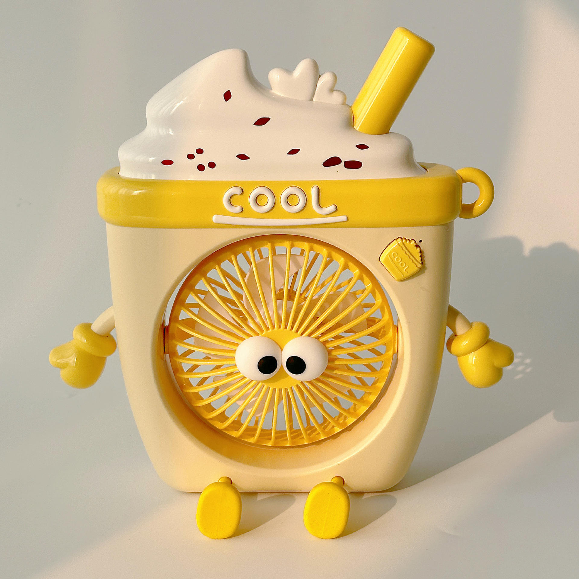 Fan de crème glacée-jaune