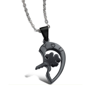 Ensemble de colliers avec pendentif en forme de cœur assorti, thème « Je t'aime », bijoux pour couple, cadeau pour la Saint-Valentin - Product Image 5