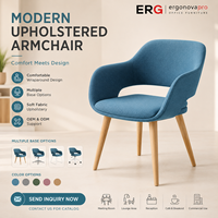 Fauteuil de salon moderne rembourré en tissu avec base en mousse moulée et plastique pour la maison, le bureau, l'école, le salon, la chambre, la salle de réunion