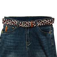Ceinture tissée extensible colorée personnalisée, ceinture en tissu tressé élastique pour accessoires vestimentaires, vente en gros OEM pour hommes et femmes, faible MOQ