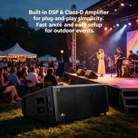 LEON AUDIO Système de sonorisation portable professionnel 1600W Max DSP avec enceinte Line Array en plastique de 8 pouces pour théâtre, événements en direct et salles de conférence