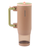 Tasses à vide à double paroi sans BPA avec logo personnalisé tasses à flacon imprimées gobelet de 40oz avec poignée de boîte à collation