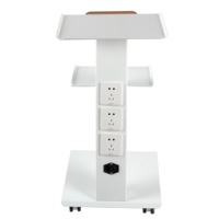 Chariot dentaire mobile simple et durable à trois niveaux, meuble de rangement pour salon de beauté avec prise, chariot à outils spécial pour clinique