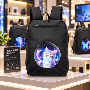 โฮโลแพ็ค – กระเป๋าเป้สะพายหลัง LED โฮโลแกรม 3 มิติ ขนาด 18 ซม. พร้อมระบบควบคุมผ่านแอพ WiFi จอแสดงผลโฆษณาแบบพกพา |   กระเป๋าเป้สะพายหลังแบบเคลื่อนไหวได้ที่ปรับแต่งได้ - Product Image 5