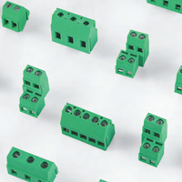 Rail Din Termi-Blok Header Socket Connecteur d'équipement électrique Pin Pcb Mount Screw Green Housing Enfichable Borniers