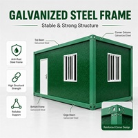 Maison conteneur modifiée préfabriquée, étanche, portable, pour bureau ou domicile, en kit, 20 pieds, avec caractéristiques d'isolation phonique