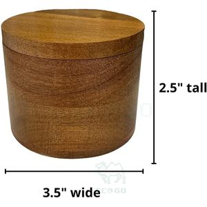 กล่องไม้อะคาเซียกล่องเก็บเกลือทรงกลมมีฝาหมุนแม่เหล็กแบบถอดได้ - Product Image 3