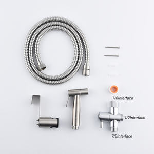 Rociador de bidé portátil para inodoro, acero inoxidable 304, montaje en pared, diseño minimalista, fácil instalación, ideal para pañales de tela - Product Image 4