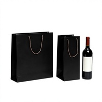 Sac cadeau réutilisable pour bouteille de vin, emballage personnalisé avec logo, sac en papier pour vin imprimé sur mesure avec poignée en corde, vente en gros