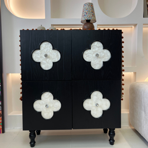 Modern Large Capacity Living room <b>Sideboard</b> Shell-Shaped <b>Sideboard</b> Design Solid Wood Side <b>Storage</b> Cabinet for Home Furniture - Product Image 2