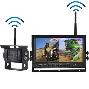 2.4Ghz Wireless Camara System Forklift Reach Truck AHD 1080P 9 Inch Tractor Car Monitor Wireless Backup Camera with monitor