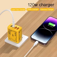 Chargeur double USB double PD 120W à vente chaude avec protection OTP QC3.0, adaptateur de chargeur de téléphone 2 ports USB pour tous les téléphones