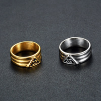 Dernier modèle Bague maçonnique en or 33e Bague Maçons Franc-maçon en acier inoxydable Lettre à 33 degrés Signet maçonnique Anneaux de bande